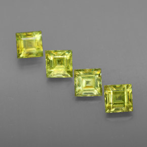 2.12 ct Green Sphene Gemstone, Sphene Gem in Square Facet Shape for Sale.