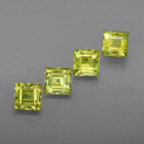 2.12 ct Green Sphene Stone, Natural Sphene in Square Facet Shape for Sale