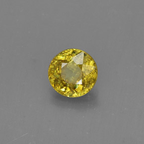 0.51 ct Yellow Sphene Stone, Natural Sphene in Round Facet Shape for Sale