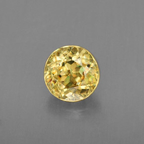 0.47 ct Yellow Sphene Gemstone, Sphene Gem in Round Facet Shape for Sale.
