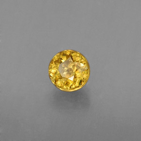 0.21 ct Yellow Sphene Stone, Natural Sphene in Round Facet Shape for Sale