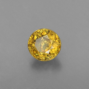 0.42 ct Yellow Sphene Stone, Natural Sphene in Round Facet Shape for Sale