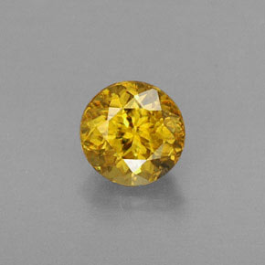0.49 ct Yellow Sphene Gemstone, Sphene Gem in Round Facet Shape for Sale.