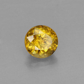 0.49 ct Yellow Sphene Stone, Natural Sphene in Round Facet Shape for Sale