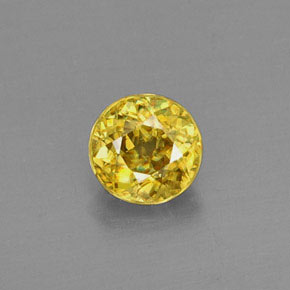 0.45 ct Gold Sphene Gemstone, Sphene Gem in Round Facet Shape for Sale.