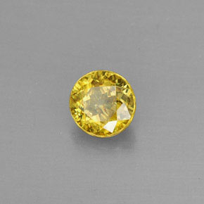0.49 ct Yellow Sphene Stone, Natural Sphene in Round Facet Shape for Sale