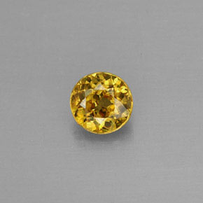 0.38 ct Yellow Sphene Gemstone, Sphene Gem in Round Facet Shape for Sale.