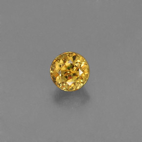 0.20 ct Yellow Sphene Gemstone, Sphene Gem in Round Facet Shape for Sale.