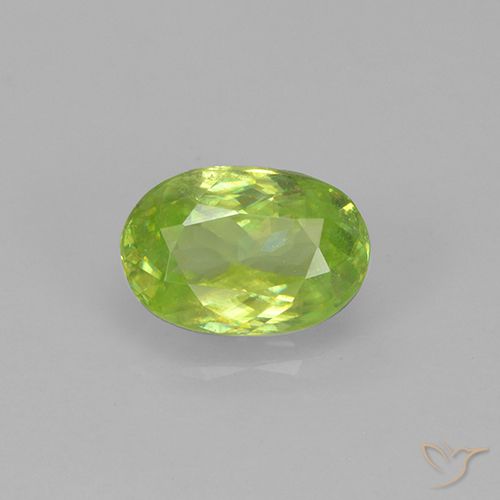 0.85 ct Green Sphene, 7 x 4.8 mm Oval Cut From Sri Lanka, Photo A