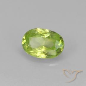 0.85 ct Green Sphene Stone, Natural Sphene in Oval Facet Shape for Sale