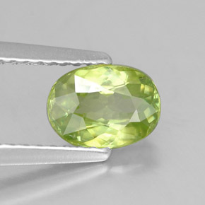 1.07 ct Green Sphene Stone, Natural Sphene in Oval Facet Shape for Sale