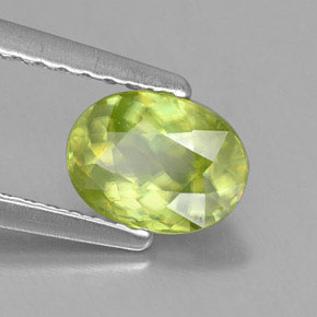 0.81 ct Green Sphene Stone, Natural Sphene in Oval Facet Shape for Sale