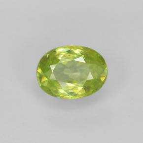 0.85 ct Green Sphene Gemstone, Sphene Gem in Oval Facet Shape for Sale.