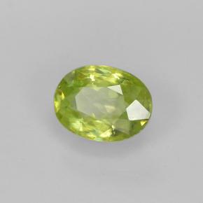 0.85 ct Green Sphene Stone, Natural Sphene in Oval Facet Shape for Sale