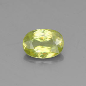0.83 ct Green Sphene Gemstone, Sphene Gem in Oval Facet Shape for Sale.