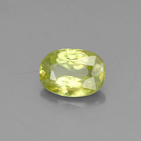 0.83 ct Green Sphene Stone, Natural Sphene in Oval Facet Shape for Sale
