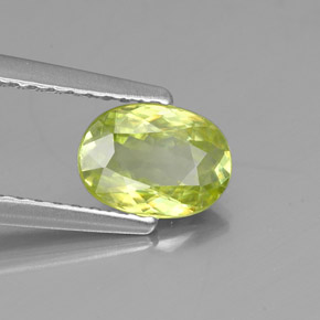 0.81 ct Green Sphene Stone, Natural Sphene in Oval Facet Shape for Sale