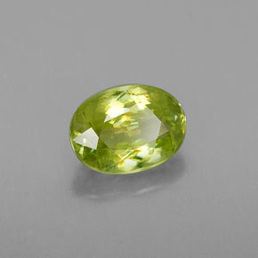 1.05 ct Green Sphene Stone, Natural Sphene in Oval Facet Shape for Sale