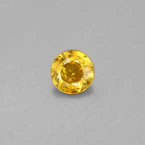 0.48 ct Yellow Sphene Gemstone, Sphene Gem in Round Facet Shape for Sale.