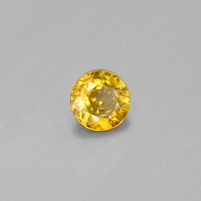 0.48 ct Yellow Sphene Stone, Natural Sphene in Round Facet Shape for Sale