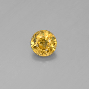 0.55 ct Yellow Sphene Gemstone, Sphene Gem in Round Facet Shape for Sale.
