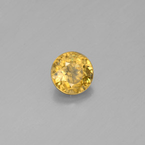 0.55 ct Yellow Sphene Stone, Natural Sphene in Round Facet Shape for Sale