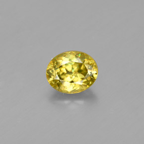 0.61 ct Yellow Sphene Gemstone, Sphene Gem in Oval Facet Shape for Sale.