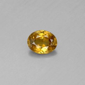 0.53 ct Yellow Sphene Gemstone, Sphene Gem in Oval Facet Shape for Sale.