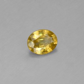 0.54 ct Yellow Sphene Stone, Natural Sphene in Oval Facet Shape for Sale