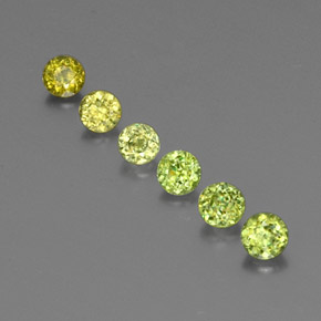 1.21 ct Green Sphene Gemstone, Sphene Gem in Round Facet Shape for Sale.