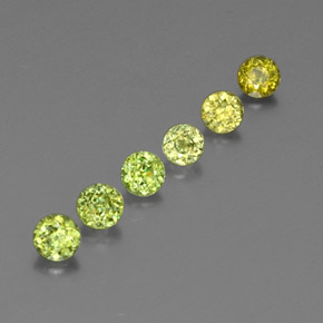 1.21 ct Green Sphene Stone, Natural Sphene in Round Facet Shape for Sale