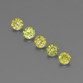 1.24 ctw Green Sphene Gemstones, Sphene Gems in Round Facet Shape for Sale.