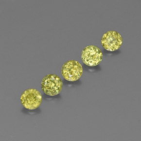 1.24 ctw Green Sphene Stones, Natural Sphene in Round Facet Shape for Sale