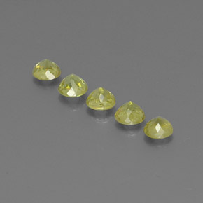 Sphene Gemstones in 3.7 mm Size for Sale, Sphene Stones in Golden Green Color