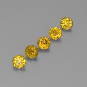 1.75 ctw Yellow Sphene Stones, Natural Sphene in Round Facet Shape for Sale