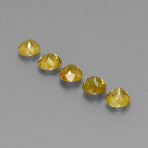 Sphene Gemstones in 4 mm (calibrated) Size for Sale, Sphene Stones in Greenish Golden Color