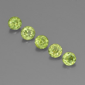 1.61 ct Green Sphene Gemstone, Sphene Gem in Round Facet Shape for Sale.