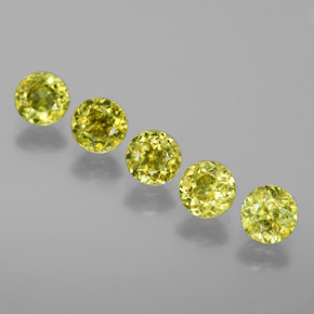 1.54 ct Green Sphene Gemstone, Sphene Gem in Round Facet Shape for Sale.