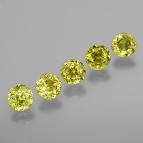 1.54 ct Green Sphene Stone, Natural Sphene in Round Facet Shape for Sale