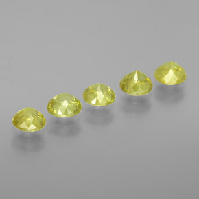 Sphene Gemstone in 4 mm (calibrated) Size for Sale, Sphene Stone in Golden Green Color