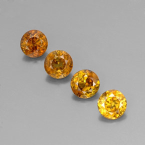 2.08 ct Yellow Sphene Gemstone, Sphene Gem in Round Facet Shape for Sale.