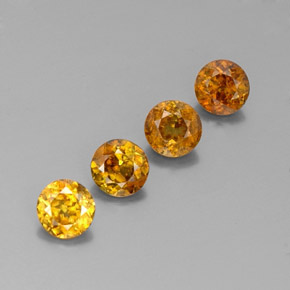 2.08 ct Yellow Sphene Stone, Natural Sphene in Round Facet Shape for Sale