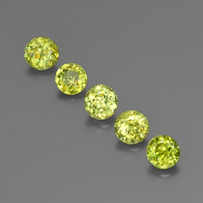 1.71 ct Green Sphene Gemstone, Sphene Gem in Round Facet Shape for Sale.