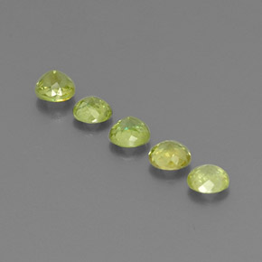 Sphene Gemstone in 3.6 mm Size for Sale, Sphene Stone in Greenish Golden Color