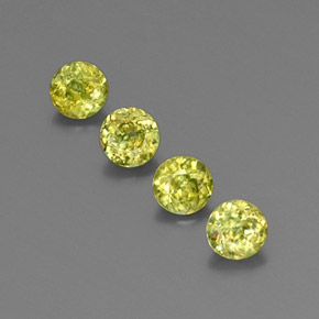 1.29 ct Yellow Sphene Gemstone, Sphene Gem in Round Facet Shape for Sale.