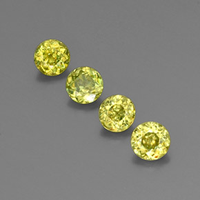 1.79 ct Green Sphene Gemstone, Sphene Gem in Round Facet Shape for Sale.
