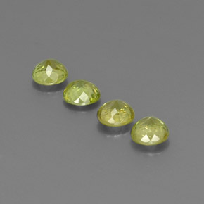 Sphene Gemstone in 4.7 mm Size for Sale, Sphene Stone in Golden Green Color