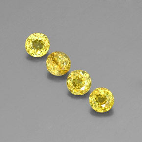 1.57 ct Green Sphene Gemstone, Sphene Gem in Round Facet Shape for Sale.