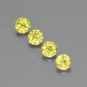 1.47 ct Green Sphene Gemstone, Sphene Gem in Round Facet Shape for Sale.