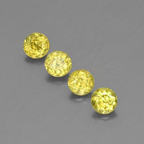 1.89 ct Green Sphene Gemstone, Sphene Gem in Round Facet Shape for Sale.